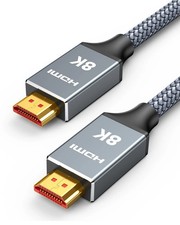 Capshi 6.6ft 8K 4K@120Hz HDMI Cable 2.1, 48Gbps High Speed 6.6 feet, Grey