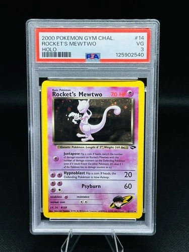 Pokémon TCG Rocket's Mewtwo Gym Challenge Holo Rare 14/132 Unlimited - PSA 3