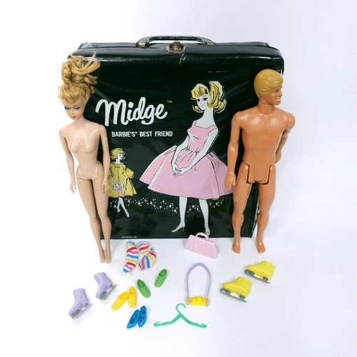 Midge Doll Case Barbie Ken Doll Shoes With Accessories Vintage Mixed Lot