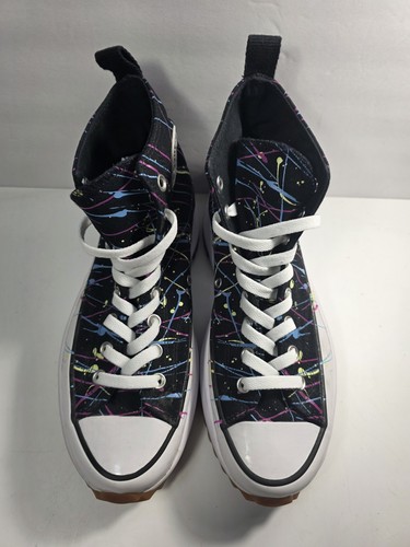 Converse Run Star Hike Hi Paint Splatter Black Canvas 571872C Womens - Sz 10.5 - Picture 7 of 8