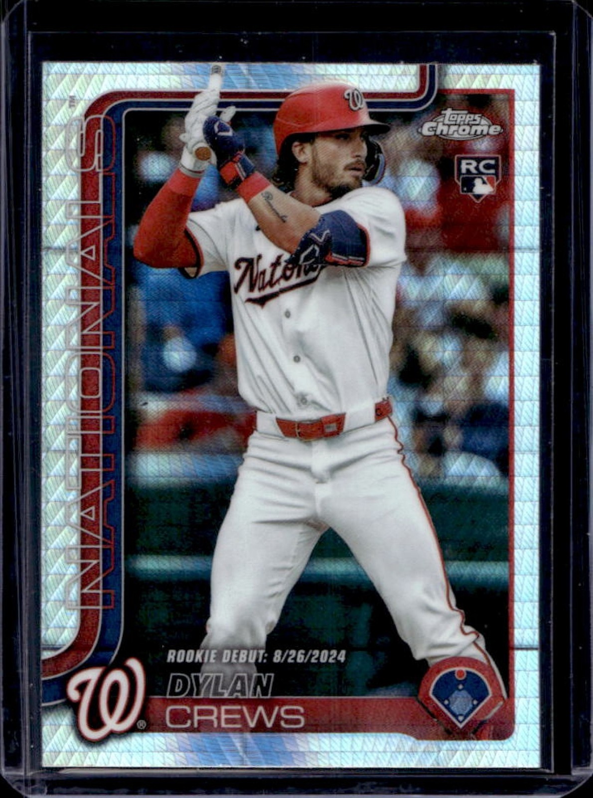 2025 Topps Chrome Update Dylan Crews RC Prism Refractor Rookie #USC190 Nationals