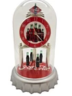 Coca Cola Bottle Cap Anniversary Clock Dome - Rotating Bottles Glass Dome - Vtg