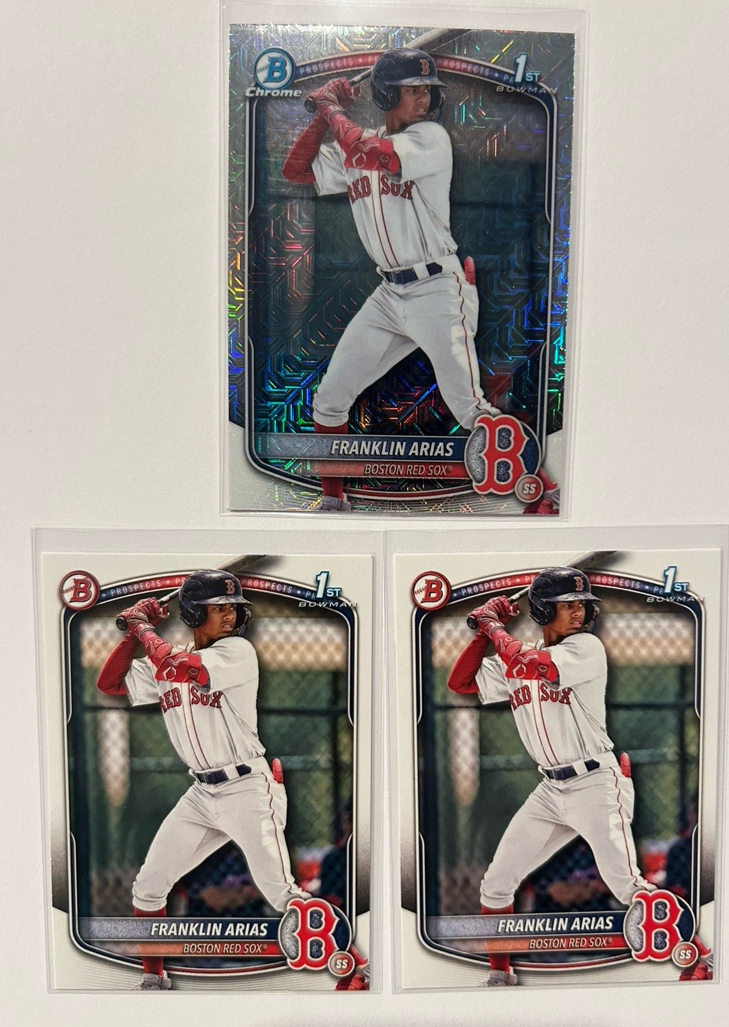 Franklin Arias 2025 Bowman Chrome - 1st Mojo Refractor #BCP67 + Base + Paper RC