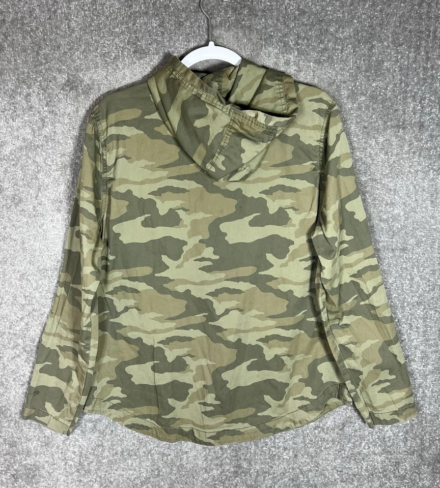 SO Y2K камуфляж общего назначения куртка женщин Sz XL зеленый камуфляж карманы с капюшоном полный молнии - Изображение 2 из 4