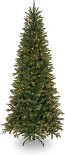 National Tree Company 7.5 ft Pre-Lit Tiffany Fir Slim Christmas Tree 600 lights