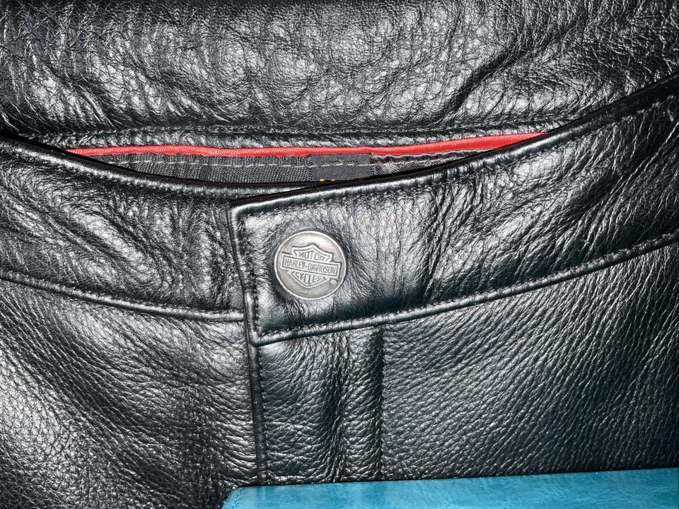 Harley Davidson Genuine BlackLeather Pants Women 44/16 Lined Biker Motorcycle - Image 4 of 4