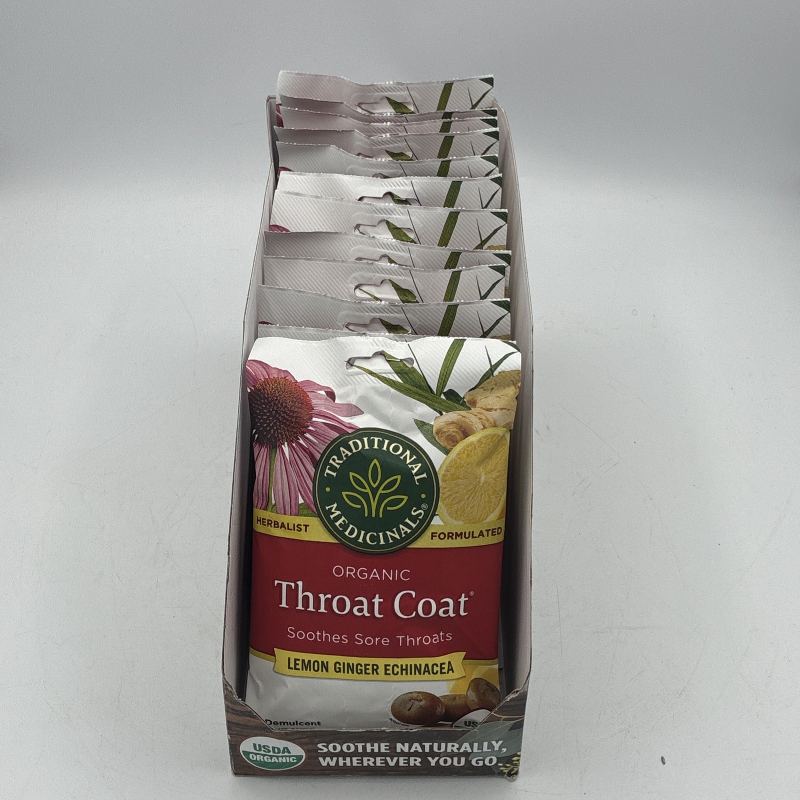 Traditional Medicinals Throat Coat Lemon Echinacea 12 Bag Lo