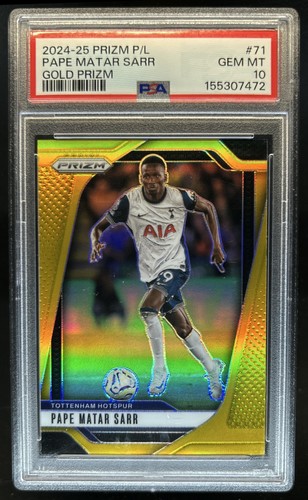 2024-25 Panini Prizm Premier League Pape Matar Sarr Gold #/10 Tottenham PSA 10