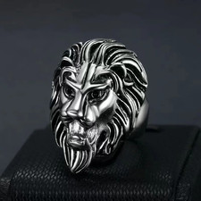Anillo de Hip Hop Majestic Lion de Alta Calidad de Acero Inoxidable 316 para Hombres PU