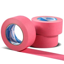 Pink Painters Tape,2 inch x 60 Yards x 3 Rolls (180 Yards Total) - Medium Adh...