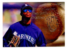 KEN GRIFFEY JR * 1996 FLEER * SMOOTH LEATHER #4 of 10 * INSERT