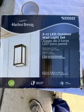 Harbor Breeze 2-Pack LED Outdoor Wall Light Set – Matte Black – New in Box