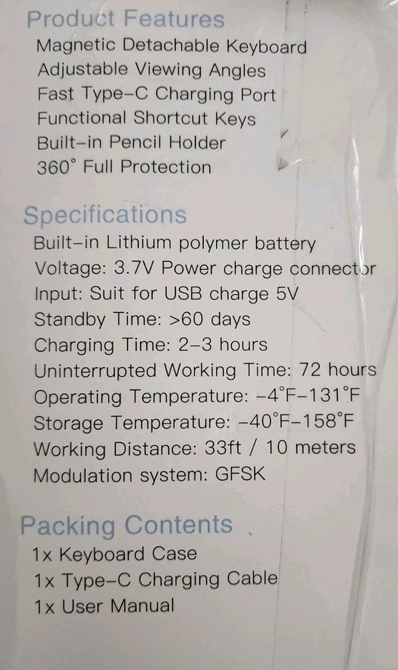 CHESONA Wireless Keyboard & FOLIO Case for Apple iPad Pro 12.9" (3rd Gen) - Image 4 of 4