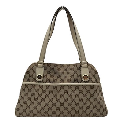 GUCCI GG Canvas Tote Bag Ivory / Beige GG Canvas Tote 163288 #OKB9063