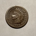 1864 L Indian Head Cent- Pointed Bust-L not visible- Good Condition