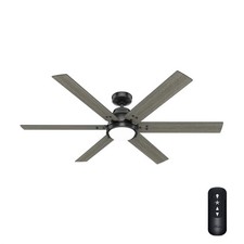 Hunter Fan 60 in Matte Black Indoor Ceiling Fan with Light and Remote Control