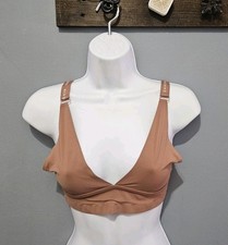 DANSKIN Womens Sport BRA Size MBrown Lined Wireless Pull On Training Yoga