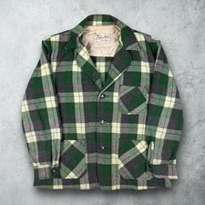 Vintage 50s Hercules Sears Shadow Plaid Wool Button Jacket Loafin Mates Size 47