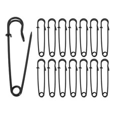30pcs Safety Pins 57mm Electroplated Large Safety Pin for Clothes, Black