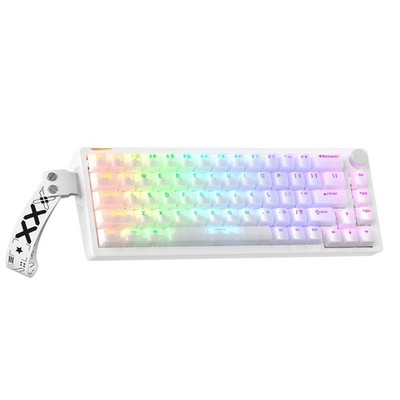 68% Gaming Mechanical Keyboard RGB Wired Volume Knob Hall Effect Cream White