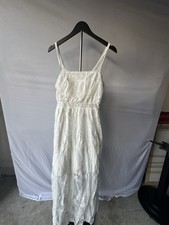 Unlimited Avenues Inc. White Lace Embroidered Square Neck Strappy Maxi Dress M