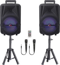 2 Bocinas Bluetooth Grandes Para Fiestas Con Microfono Para Karaoke 8'' NUEVO