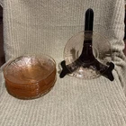 Vintage Set Cabbage Rose Cereal/dessert Bowls Pink Depression Glass (Nine)