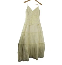 Gunne Sax Formal Event Dress Princess Fairy Womens 9/10 Yellow Tiered Elegant