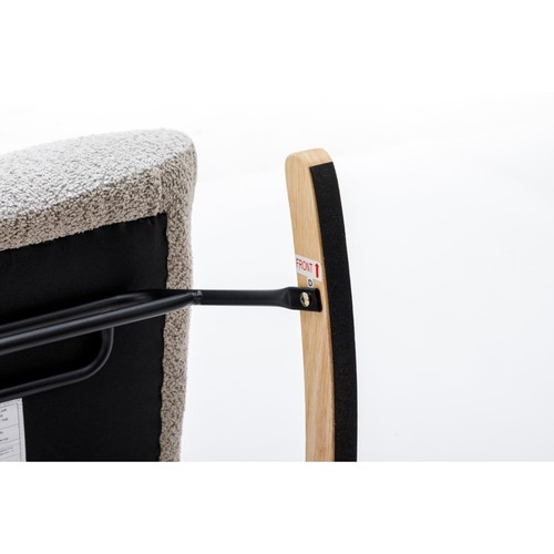Modern Patchwork Accent Chair with Solid Wood Armrest and Feet, Mid-Century Mode - Picture 4 of 24