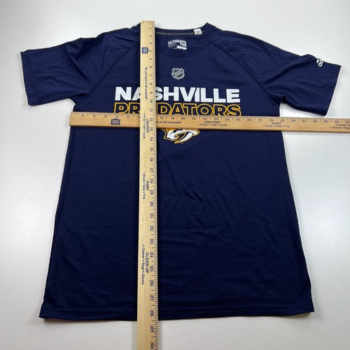 Adidas Nashville Predators Shirt Adult Medium Navy Blue Crew Neck Lightweight - Picture 4 of 7