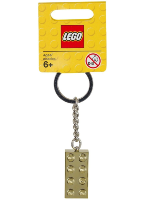 LEGO GOLD BRICK KEYRING 850808 KEYCHAIN CHROME EXCLUSIVE RARE