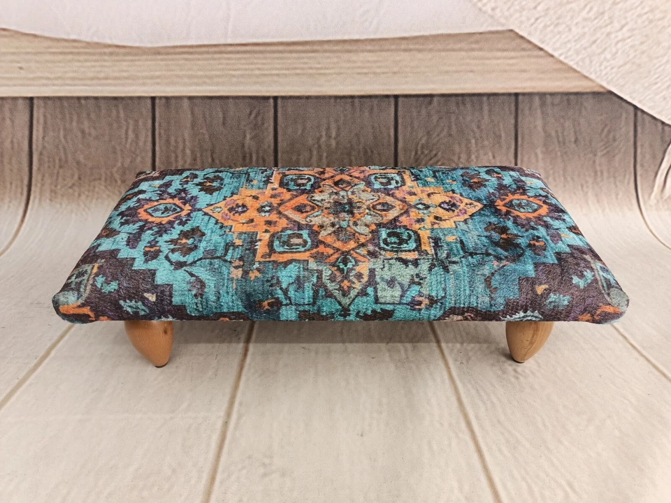 Upholstered bed step Bohemian bench Footstool bench Couch table Short bench - Image 3 of 4