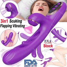 Flapping Dildo Vibrator G-Spot Clit Sucking Licking Massager Sex Toys For Women