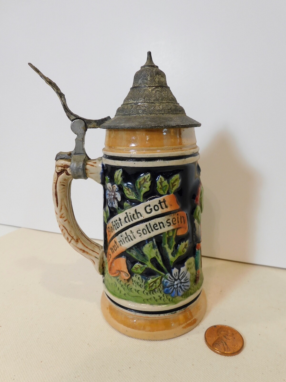 Es Hat Nicht Sollen Sein German Beer Stein - 5 1/2" - Behut Dich Gott Es Hat Nicht Sollen Sein