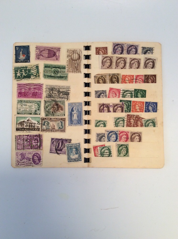 VTG 60's Stamp Collectors Stock Book Pakistan, Canada, New Zealand
