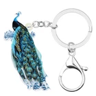 Acrylic Peafowl Peacock Keychains Bird Car Key Ring Gift Charm Jewelry for Women