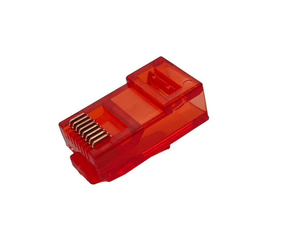 RED RJ45 EZ Enchufe Modular CAT6 UTP Cable de Red Paso Final - Lote de Conector a través Foto 4 de 4