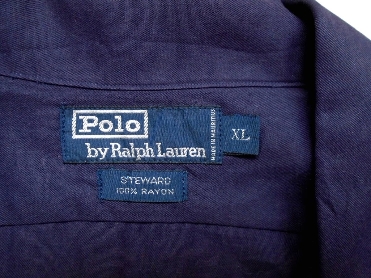 Vintage 90s Polo Ralph Lauren Shirt Mens XL Navy Blue