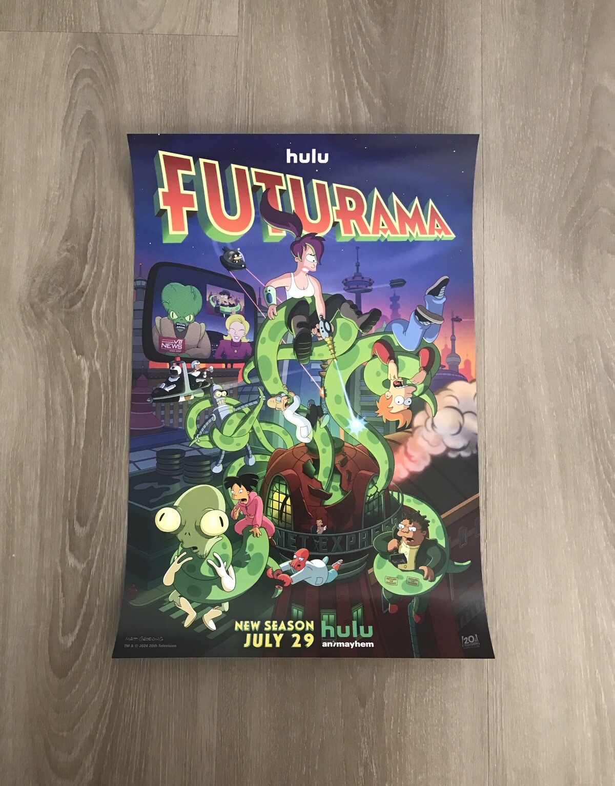 SDCC 2024 Futurama Exclusive Poster Hulu 18x12” | San Diego Comic Con