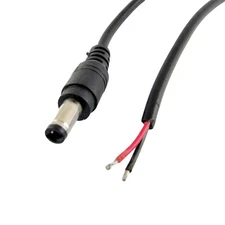 CCTV DC Power Tip Plug Connector 5.5mm x 2.5mm Male Socket with Cord Cable 1ft