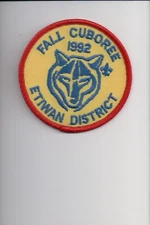 1992 Ettwan District Fall Cuboree patch