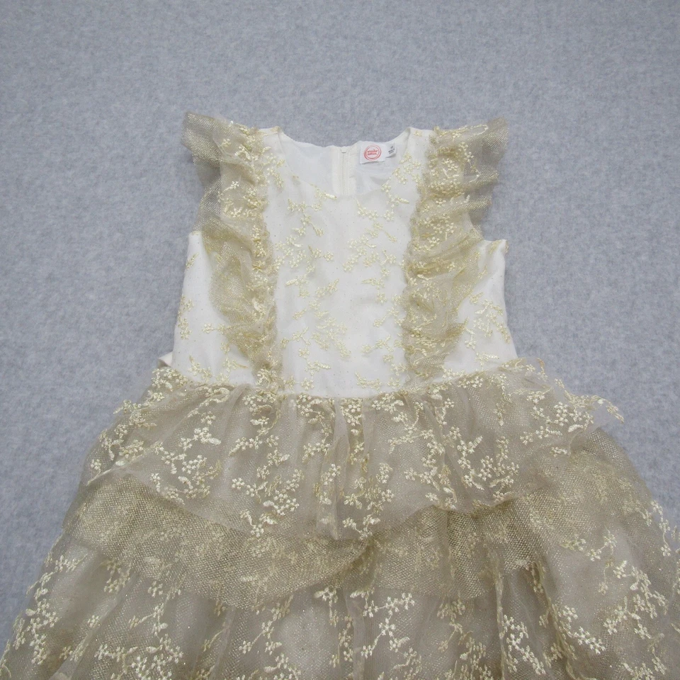 Vestido feminino Wonder Nation tamanho 10 bege camada fowy sem mangas - Imagem 4 de 4