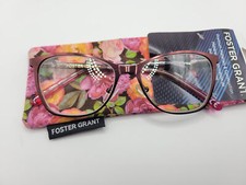 Foster Grant Reyna Women's Cateye Reading Glasses Purple Spring Hinges