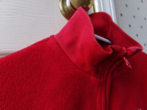 Vtg RALPH LAUREN Fleece Made in USA Flag Jacket Boys 7 POLO Pullover Shirt Red - Picture 16 of 23
