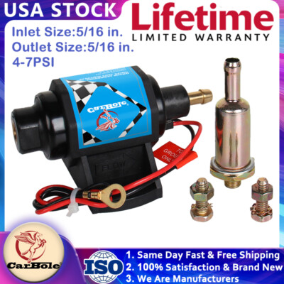 #ad 12V 12S Micro Electronic Fuel Pump Carburetor Low Pressure 4 7PSI Gasoline 5 16quot; $23.99