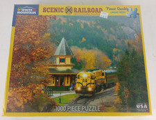 White Mountain Puzzles "Scenic Railroad" 1000 Pc Jigsaw Puzzle USA made 2019