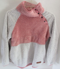 Simply Southern 1/4 Snap Pullover Fleece Sweatshirt Gray  Pink Size Small