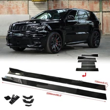 86.6'' Side Skirt Extension Lip Rocker Panel Glossy For Jeep Grand Cherokee SRT8