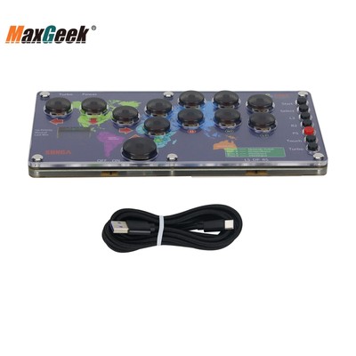 12-Botton Mini Arcade Fight Stick Gaming Controller w/ Screen for Hitbox PC/PS4
