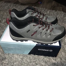 New Men’s Magellan Outdoors Elevation 2.0 Low Hiking Trail Shoes Gray Red Sz 12
